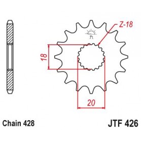Steel Front Sprocket. JTF426.12