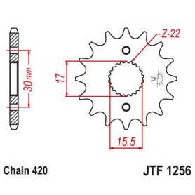 Steel Front Sprocket. JTF1256.15