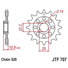 Steel Front Sprocket. JTF707.14