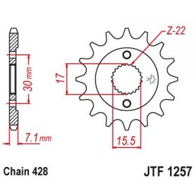 Steel Front Sprocket. JTF1257.15