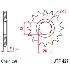 Steel Front Sprocket. JTF427.11