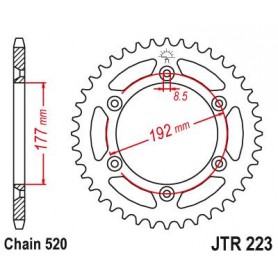 Steel Rear Sprocket. JTR223.52