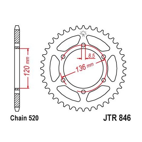 Steel Rear Sprocket. JTR846.39