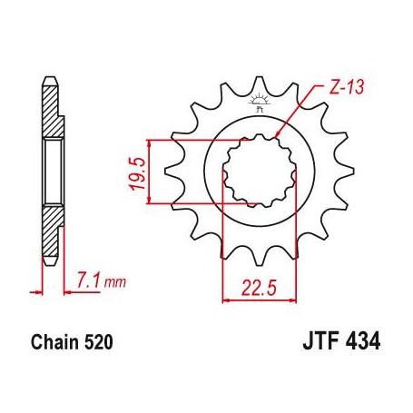 Steel Front Sprocket. JTF434.16