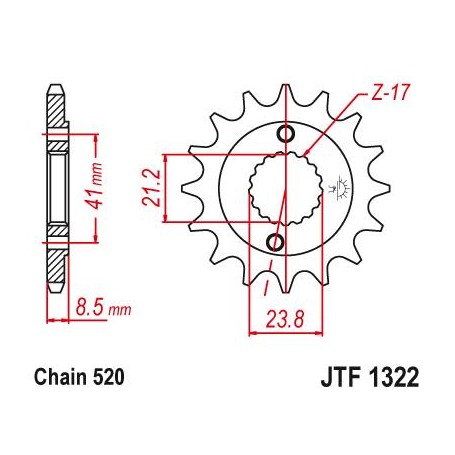 Steel Front Sprocket. JTF1322.15