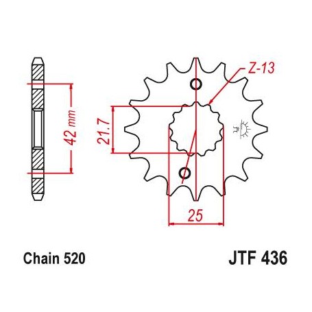 Steel Front Sprocket. JTF436.14