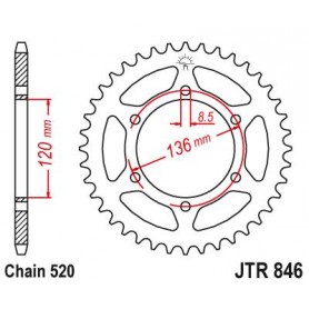 Steel Rear Sprocket. JTR846.45