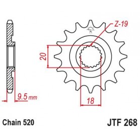 Steel Front Sprocket. JTF268.13