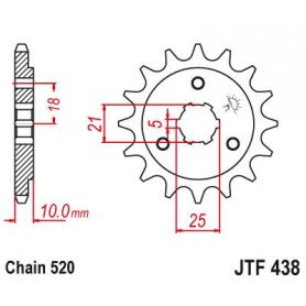 Steel Front Sprocket. JTF438.15