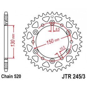 Steel Rear Sprocket. JTR245/3.50