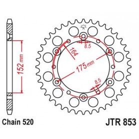 Steel Rear Sprocket. JTR853.40
