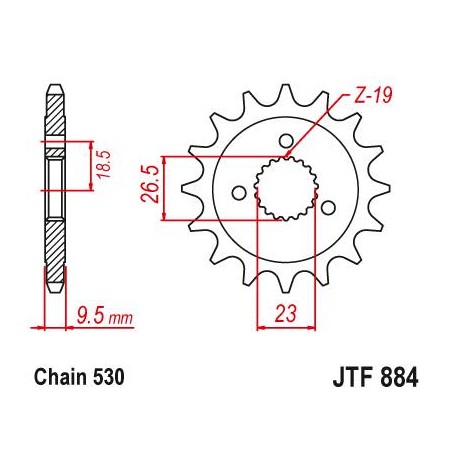 Steel Front Sprocket. JTF884.21