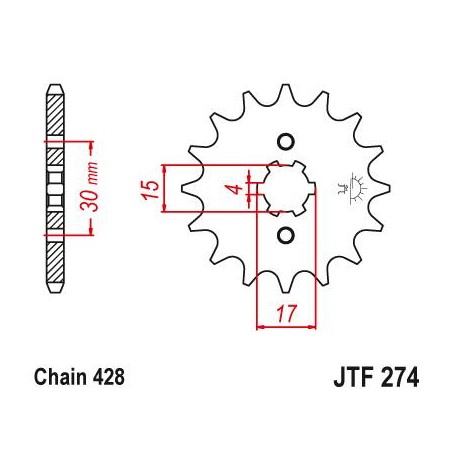 Steel Front Sprocket. JTF274.15