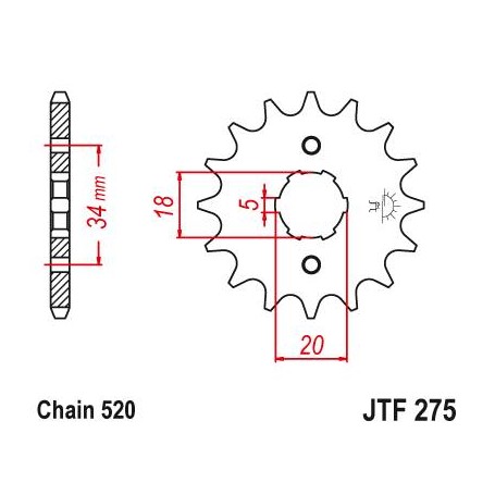 Steel Front Sprocket. JTF275.15