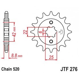 Steel Front Sprocket. JTF276.15