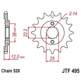 Steel Front Sprocket. JTF495.15