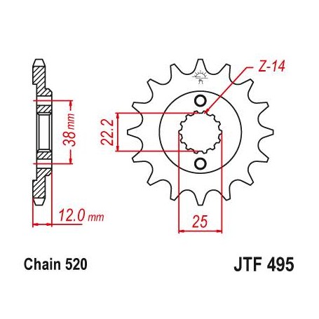 Steel Front Sprocket. JTF495.15
