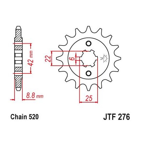 Steel Front Sprocket. JTF276.16