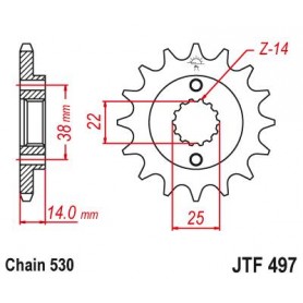 Steel Front Sprocket. JTF497.15