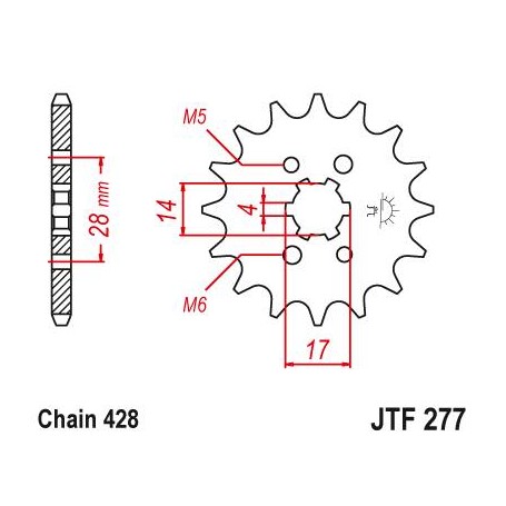 Steel Front Sprocket. JTF277.13