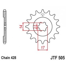 Steel Front Sprocket. JTF505.13