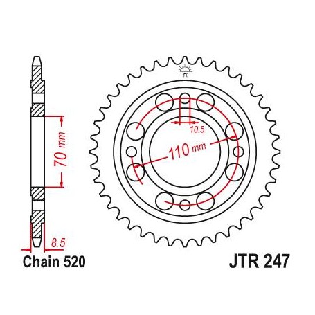 Steel Rear Sprocket. JTR247.41