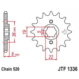 Steel Front Sprocket. JTF1336.13
