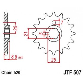Steel Front Sprocket. JTF507.13