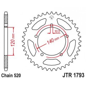 Steel Rear Sprocket. JTR1793.42