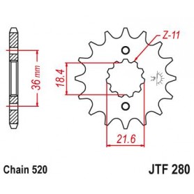 Steel Front Sprocket. JTF280.13