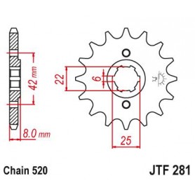 Steel Front Sprocket. JTF281.13