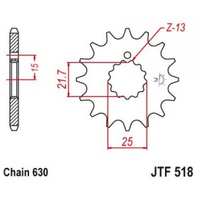 Steel Front Sprocket. JTF518.15