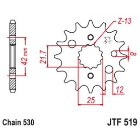 Steel Front Sprocket. JTF519.15