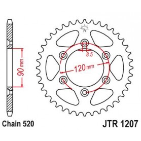 Steel Rear Sprocket. JTR1207.39