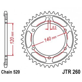 Steel Rear Sprocket. JTR260.38