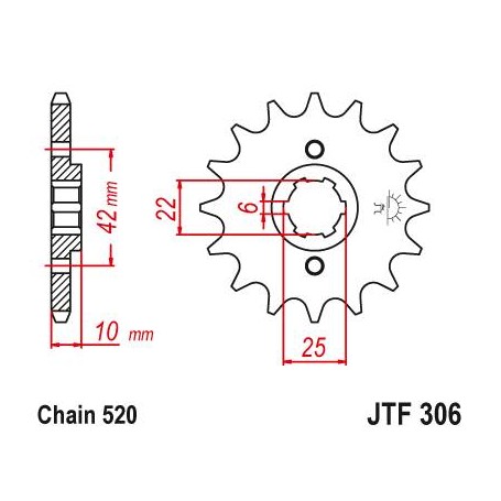 Steel Front Sprocket. JTF306.15