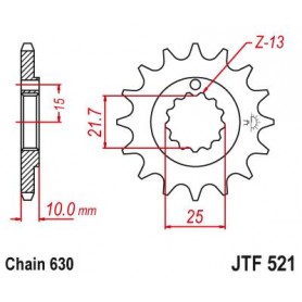 Steel Front Sprocket. JTF521.15