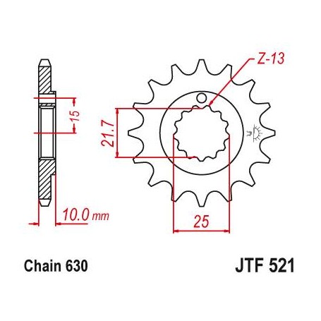 Steel Front Sprocket. JTF521.15