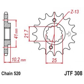 Steel Front Sprocket. JTF308.14