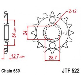 Steel Front Sprocket. JTF522.15