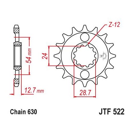 Steel Front Sprocket. JTF522.15