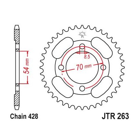 Steel Rear Sprocket. JTR263.45