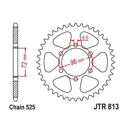 Steel Rear Sprocket. JTR813.39