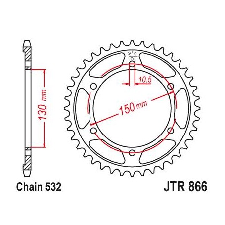 Steel Rear Sprocket. JTR866.47