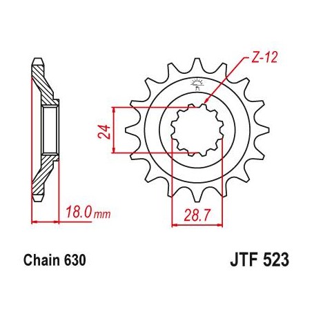 Steel Front Sprocket. JTF523.15