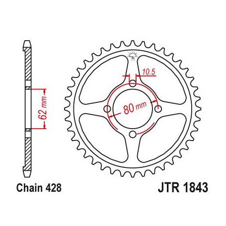 Steel Rear Sprocket. JTR1843.54