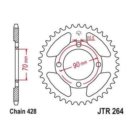 Steel Rear Sprocket. JTR264.45