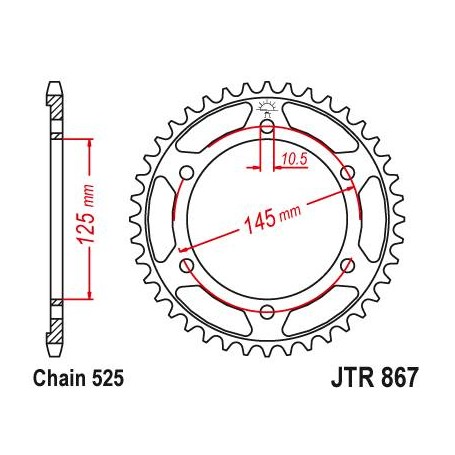 Steel Rear Sprocket. JTR867.42