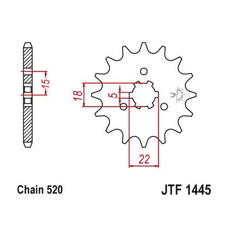 Steel Front Sprocket. JTF1445.13