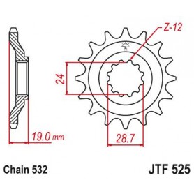 Steel Front Sprocket. JTF525.17